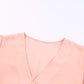 V-Neck Tie Hem Flutter Sleeve Blouse