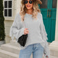 Tassel Detail Rib-Knit Round Neck Sweater