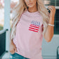 Striped US Flag Crewneck Tee