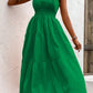 V-Neck Smocked Waist Sleeveless Tiered Dress