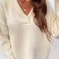 Shawl Collar Rib-Knit Sweater