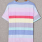 Rainbow Stripe Tie-Front Tee Shirt