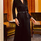 Satin Contrast Trim Long Sleeve Belted Robe