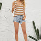 Striped V-Neck Knit Tank