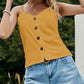 Buttoned V-Neck Spaghetti Strap Cami