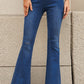 High Waist Slits Raw Edge Flare Jeans
