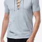 Lace-Up Short Sleeve Hoodie