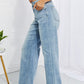 Judy Blue Full Size Cameron High Waist Destroyed Hem Straight Jeans