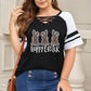Plus Size HOPPY EASTER Striped Crisscross T-Shirt