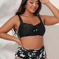 Plus Size Printed Gathered Detail Bikini Set