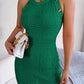 Decorative Button Sleeveless Knit Dress