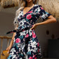 Floral Tied Flounce Sleeve Surplice Dress