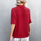 Button Down Lapel Collar Short Sleeve Shirt
