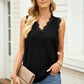 Eyelash Spliced Lace V-Neck Tank