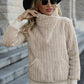 Asymmetrical Quarter-Zip Fleece Sweatshirt with Pockets
