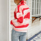 Abstract High Neck Dropped Shoulder Sweater
