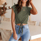 Tied Round Neck Crop Tee