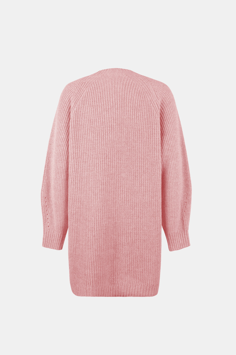 Lace-Up Balloon Sleeve Sweater Dress