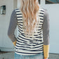 Striped Buttoned Long Sleeve Top