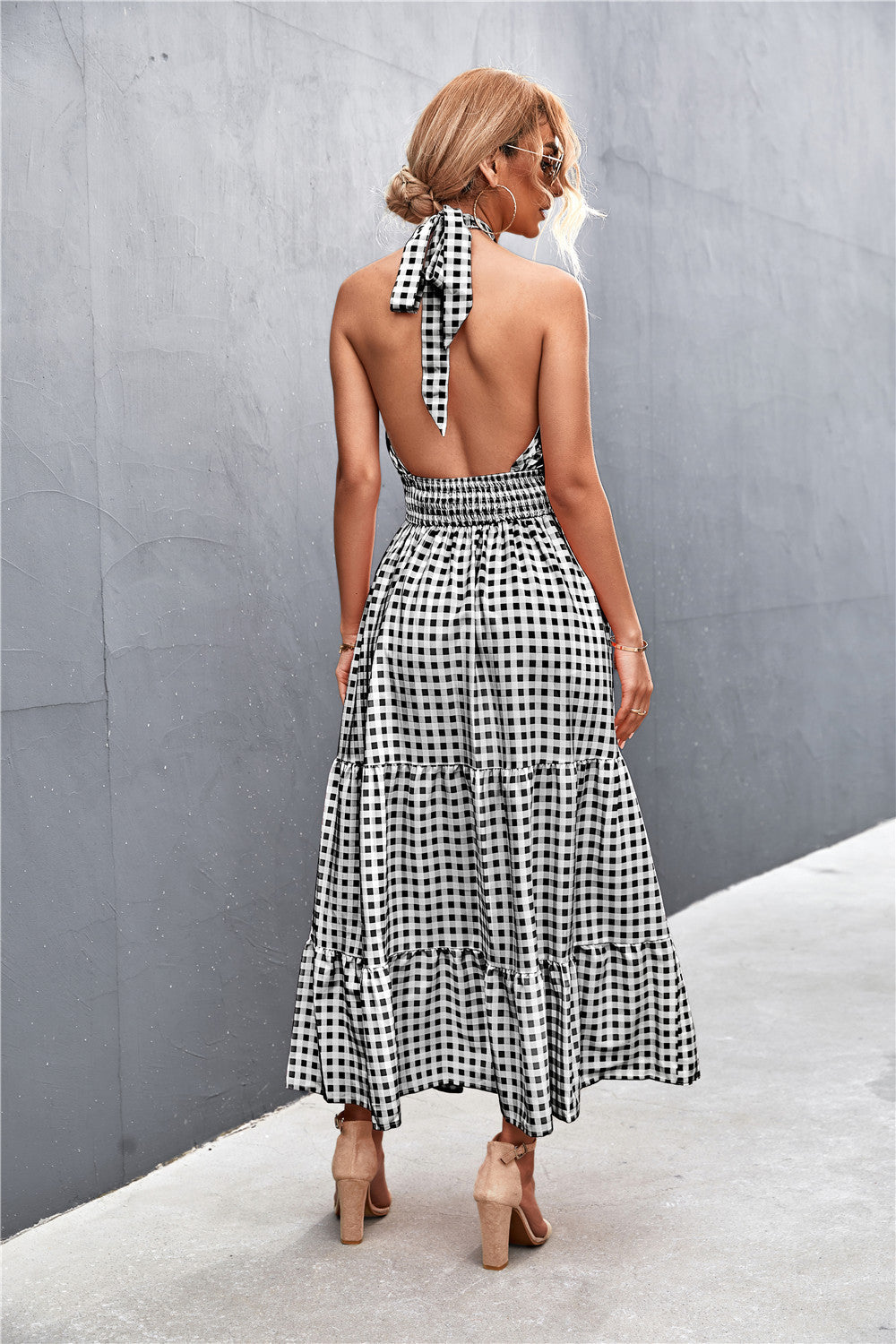 Someday Soon Printed Halter Dress