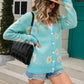 Daisy Pattern Button Front Cardigan