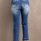 Straight Leg Distressed High Waist Jeans