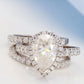 3-Piece 14K White Gold Pear Shape 2.5 Carat Moissanite Ring Set