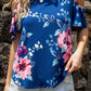 Floral Cold-Shoulder Round Neck Top