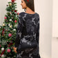 Christmas Print Crew Neck Dress