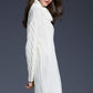 Full Size Mixed Knit Cowl Neck Dropped Shoulder Sweater Dress