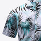 Botanical Print Button-Front Short Sleeve Pocket Shirt