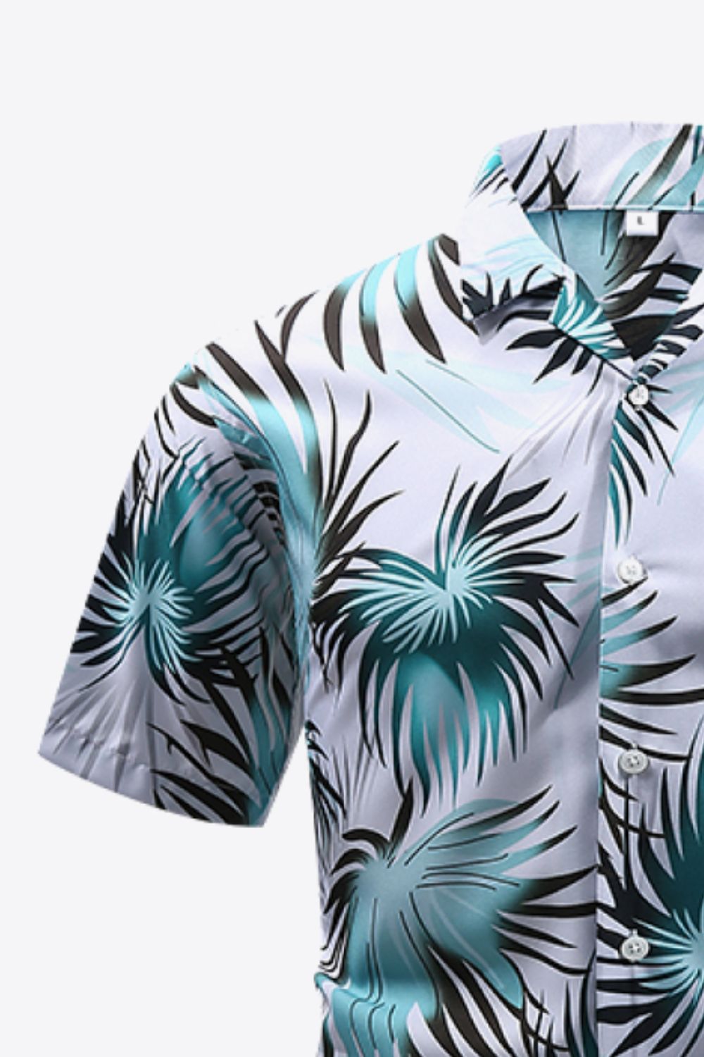 Botanical Print Button-Front Short Sleeve Pocket Shirt