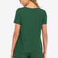 Gathered Detail V-Neck Top and Shorts Lounge Set