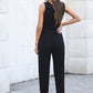 Tied Surplice Neck Sleeveless Jumpsuit