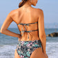 Floral Tied Frill Trim Strapless One-Piece Swimsuit