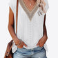 Eyelet Contrast V-Neck Tee