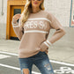 Graphic Round Neck Dropped Shoulder Sweater
