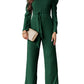 Belted Long Puff Sleeve V-Neck Jumpsuit