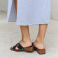 Forever Link Square Toe Cross Strap Buckle Clog Sandal in Black