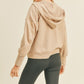 Kimberly C Full Size Zip-Up Drop Shoulder Hooded Jacket in Taupe