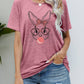 Easter Bunny Graphic Round Neck T-Shirt