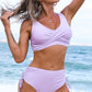Crisscross Drawstring Detail Bikini Set
