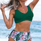 Crisscross Drawstring Detail Bikini Set