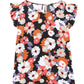 Plus Size Floral Flutter Sleeve Round Neck Top