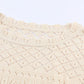 Openwork Scalloped Trim Knit Top