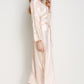 Spliced Lace Tie Waist Satin Robe