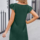 Ruffled V-Neck Flutter Sleeve Dress