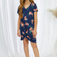 Girls Floral V-Neck Twisted Dress