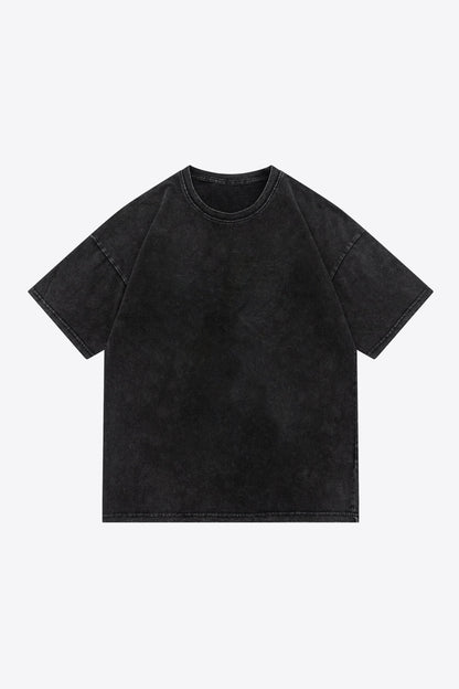 Full Size Graphic Dropped Shoulder Cotton Tee Shirt