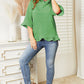 Ninexis Full Size Raglan Sleeve Ruffled Hoodie with Pocket